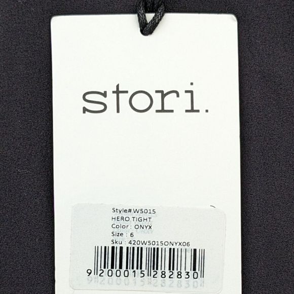 Stori. Women's Hero Tight Leggings Activewear Stretch Comfort- Onyx Size 6 NWT - Picture 3 of 4
